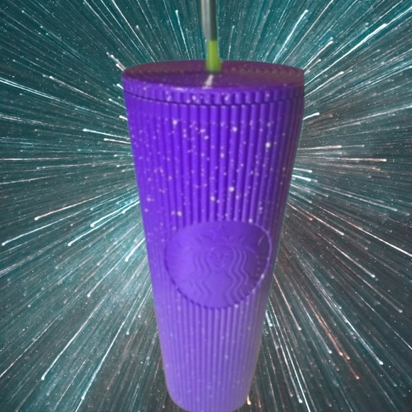 "Easter"New Starbucks 2024 Glow-In-The-Dark Purple Cold Tumbler 24oz Straw Bling - Picture 13 of 13